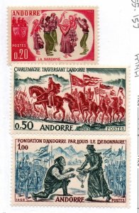 Andorra (Fr.) 155-157 Set Mint Never Hinged