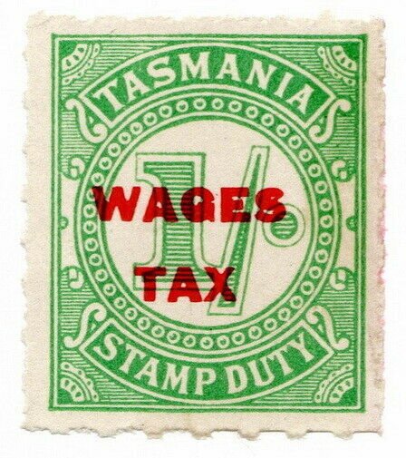 (I.B) Australia - Tasmania Revenue : Wages Tax 1/- (1937)