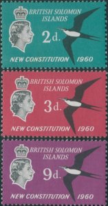 Solomon Islands 1961 SG97-99 New Constitution set MLH