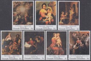 GRENADA GRENADINES Sc # 1701-7 MNH CPL SET of 7 - XMAS 1994, RELIGIOUS PAINTINGS