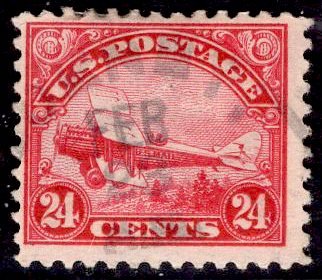 US Stamp #C6 24c Carmine DeHavilland USED SCV $27.50