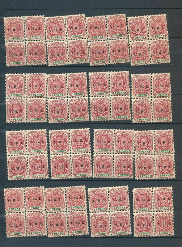 South Africa Transvaal VRI ERI Surcharges Blocks MNH (288 Stamps)Ac 253