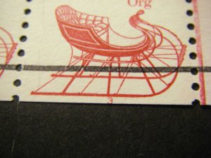 Scott 1900a, 5.2 cent Sleigh, PNC3 #3, MNH Transportation Coil Beauty