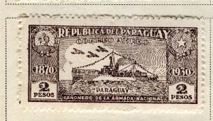 PARAGUAY; 1930-37 early Anniversary 1870 AIRMAIL issue Mint hinged 2P. value