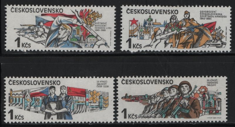 CZECHOSLOVAKIA, 2558-2561, (4)SET, HINGED, 1985, ANNIVERSARIES