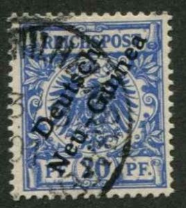 German New Guinea SC# 4  O/P on issue of Germany 20pf Used