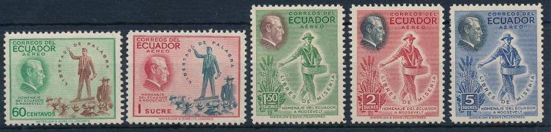 [61622] Ecuador 1948 F.D. Roosevelt Freedom Airmail Set MNH