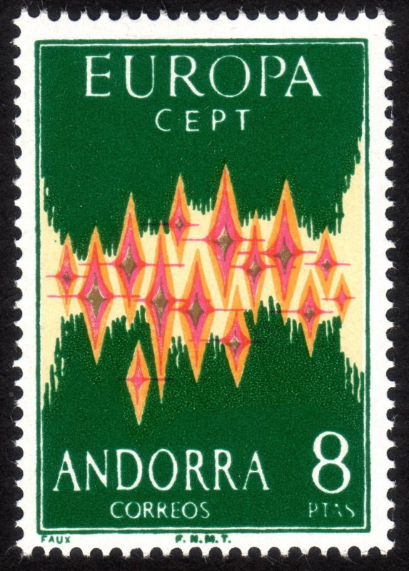 1972, Spanish Andorra 8Pts, MNH, REPRINT, Sc 62