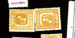 ICELAND 100 (2) MINT FVF OG NH Cat $12