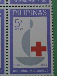 PHILIPPINES STAMP:  1963 SC#886 CENTENARY OF RED CROSS-MNH STAMP BLOCK OF 4.