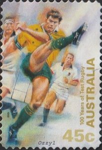 Australia #1763 1999 45c Centenary of Rugby-Kicking USED-VF-NH.