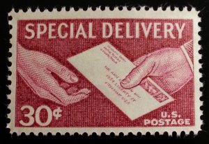 1957 30c Letter & Hands, Special Delivery Scott E21 Mint F/VF NH
