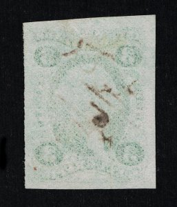 GENUINE SCOTT #R19a VF-XF USED 1862-71 TELEGRAPH REVENUE 3¢ IMPERF WIDE MARGINS