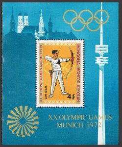 Mongolia C24-C31,C32,MNH.Michel 702-709,Bl.29. Olympics Munich-1972.Woman archer
