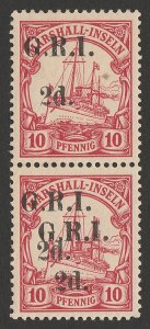 NEW GUINEA - GRI 1914-15 Yacht pair, error DOUBLE with Certificate. cat £7500 