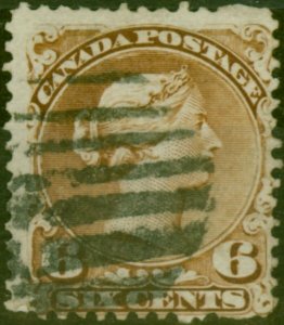 Canada 1870 6c Yellow-Brown SG59b Used Fine