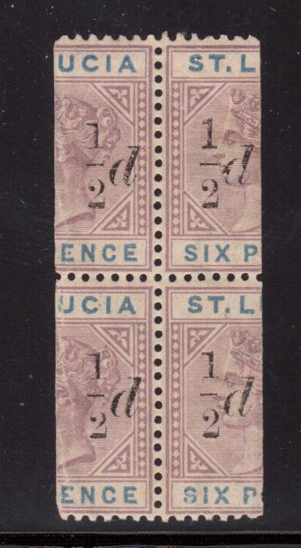 St Lucia #41 #41a VF/NH Rare Block