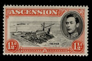 ASCENSION GVI SG40, 1½d black & vermilion, M MINT. PERF 13½