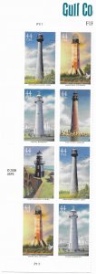 US #4413a MNH Left side Plate Block of 8.  Gulf Coast Lighthouses.  So nice.