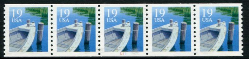 2529C US 19c Fishing Boat coil, MNH PNC5 #S111