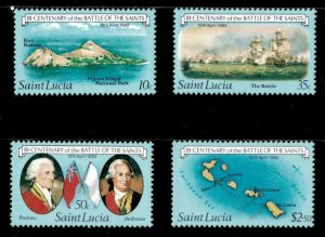 St. Lucia 1982 - Battle of the Saints, 200 Years - Set of 4v - Sc 583-86 - MNH