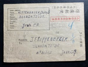 1940s Prisoner Of War Japanese Camp Java Postcard Cover Blandatotok