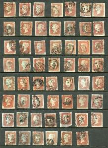 Selection of 1841 Penny Reds (55 stamps)