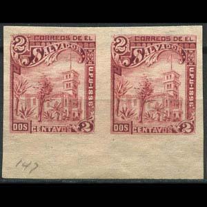 SALVADOR 1896 - Scott# 147 White House Pair Imp. 2c No Gum