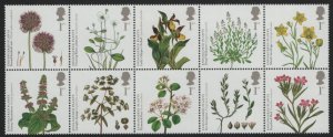 Great Britain 2009 MNH Sc 2669a Endangered UK Plants Block of 10