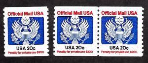 O135 Mint,OG,NH... Official... Pair and Single... SCV $5.25