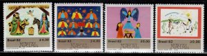 Brazil #1826-29 ~ Cplt Set of 4 ~ Christmas, Jesus ~ Unused, HMR, PD-Rev  (1982)