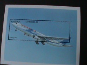 ANGOLA- FAMOUS AEROPLANE-BOEING 777-MNH-S/S-VF LAST ONE WE SHIP TO WORLDWIDE