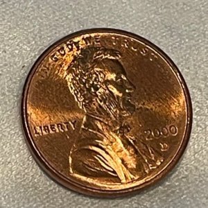 2000 D Mint Close AM Circulated Penny Y2K