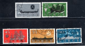 Norway #382-386  Used  VF    CV $7.80  ....   4570263