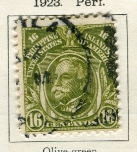 PHILIPPINES; 1923 early Portrait issue fine used 16c. value