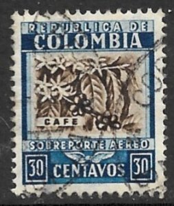 COLOMBIA 1932-39 30c COFFEE Airmail Sc C102 VFU