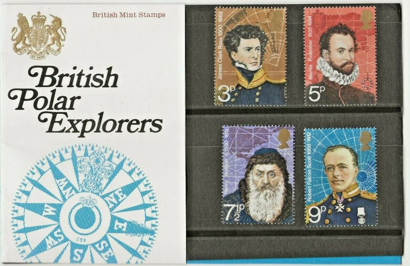 1972 BRITISH POLAR EXPLORERS PRESENTATION PACK 39-ERROR PRINT ON PACK -RARE 