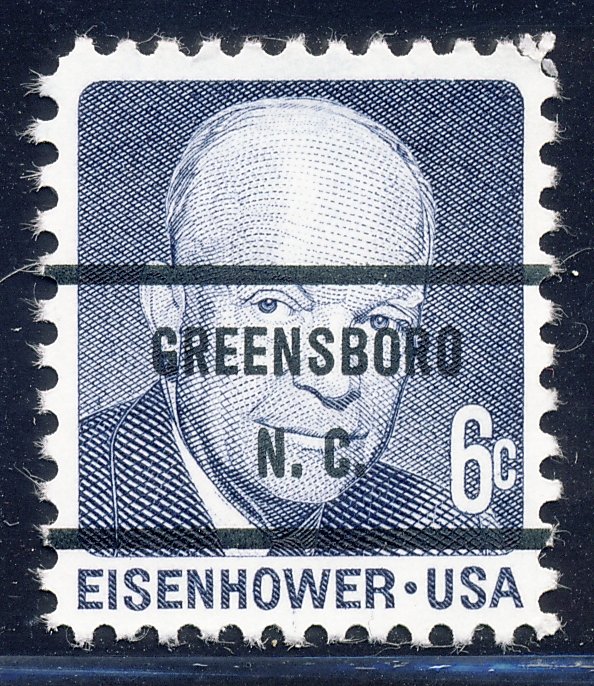 Greensboro NC, 1393-71 Bureau Precancel, 6¢ Eisenhower
