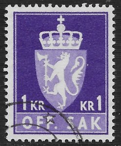 Norway #O80 1k Norway Coat of Arms