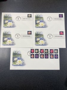 FDC 4964-67 Water Lilies 1st Day Of Issued 2015 - 5 Covers