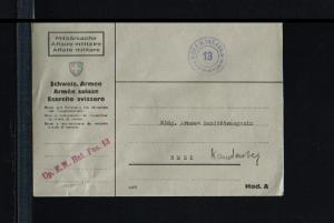 Switserland Army postal service - Feldpost  - Cp. E.M. Bat. Füs. 13 [FX099]