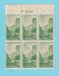 US 740 MH OG PLATE BLOCK OF 6 # F 21247