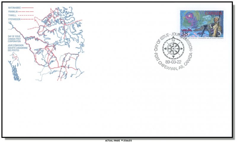 Canada FDC #1236 - Vilhjalmur Stefansson (1989) 38¢