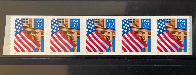 US PNC5 32c Flag Over Porch Stamp Sc# 2915A Plate 66666 MNH