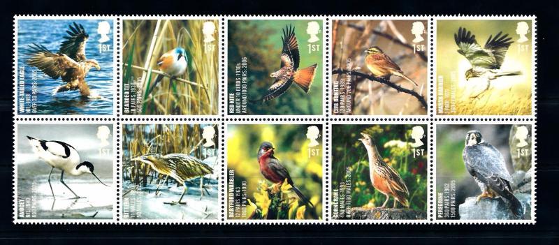 [42276] Great Britain 2007 Birds Vögel Oiseaux Ucelli Block of Ten MNH