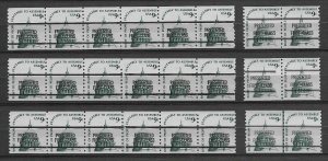 Scarce F-VF MINT NH PRECANCEL JOINT LINE, GAP and Reg. Strps of 6 #1616b-0.5mm