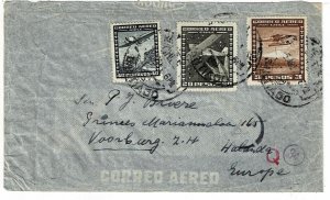 Chile 1941 Santiago cancel on LATI airmail cover to the NETHERLANDS, censored