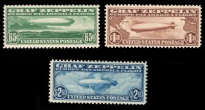 MOMEN: US STAMPS #C13-C15 GRAF ZEPPELIN SET MINT OG NH VF LOT #82532