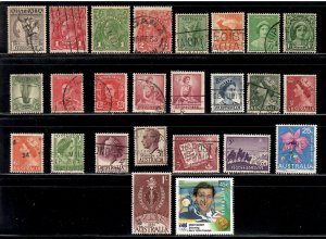 25 Different F-VF Used Australia Stamps - I Combine S/H