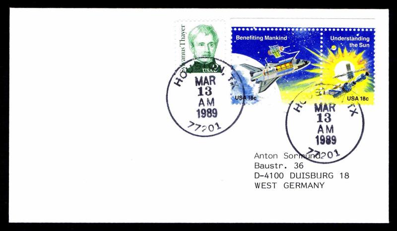 1989 LAUNCH DISCOVERY STS-29 - HOUSTON, TX - U.S.#1852 & 1914-15 (ESP#3053)